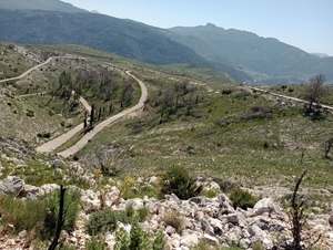 Our zig-zag tracks descending