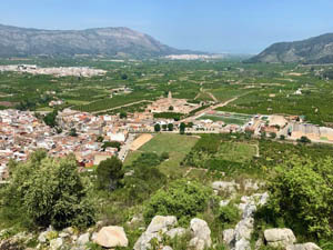 Looking over Simat to Monastery and beyond to the coast.